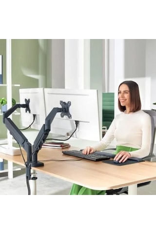 İkili Monitör Kolu - Yerden Tasarruf Sağlayan Ergonomik Tasarım