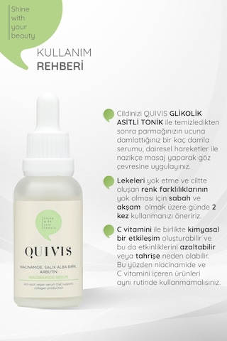 Quivis Akne Sivilce ve Siyah Nokta Karşıtı Niacinamide Serum 30 ML
