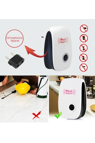 Mobgift Pest Reject Sonic Haşere Kovucu Fare Haşere Karasinek Siv