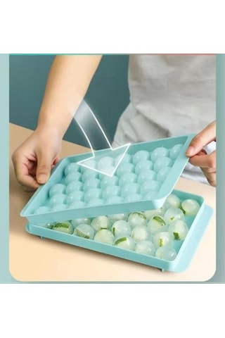 33 Bölmeli Yuvarlak Küre Buz Kalıbı Misket Buz Kalıbı Buz Topu Kapaklı Meyve Dondurma Kalıbı Çok Renkli