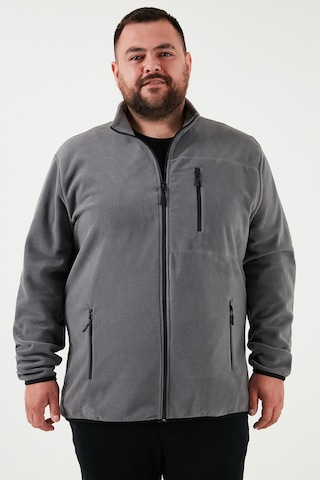 Buratti Regular Fit Dik Yaka Fermuarlı Büyük Beden 2'Li Paket Polar Erkek Hırka 5906028Bs2 Antrasit-Gri