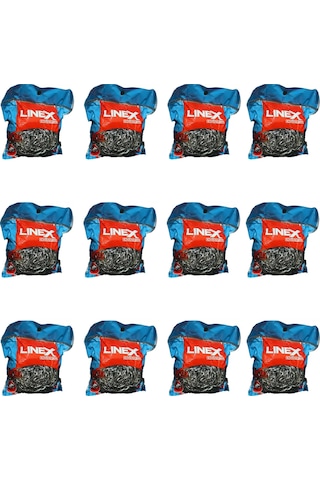 Linex Endüstriyel Büyük Boy Bulaşık Teli Ovma Teli Toptel 12'li
