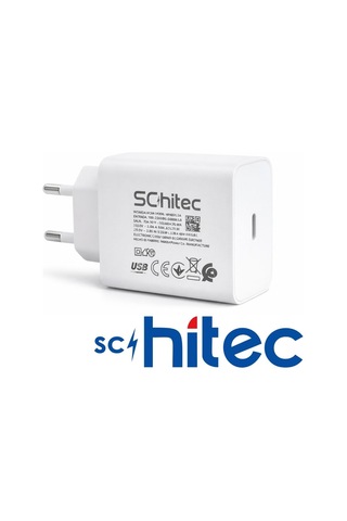 Schitec 45w Type-c Çıkışlı Hızlı Şarj Aleti Type-c To Type-c Kablolu Set Beyaz Sc007