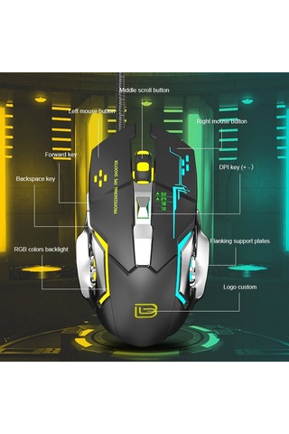 Bajeal G8 Kablolu Işıklı Oyuncu Mouse 000102