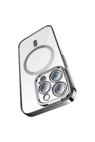 Apple Uyumlu iPhone Baseus Glitter 14 Pro Max 6.7 Magsafe Silikon Kılıf + Tempered Ekran Koruyucu Set