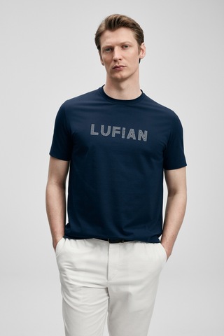 Lufian Oscar Modern Grafik Tişört Lacivert Lacivert 111020280100200