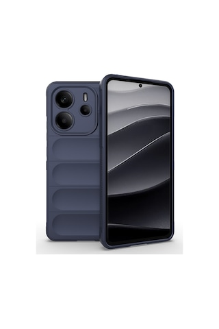 Nourthkiingdom Redmi Note 14 4g Kılıf Esnek Tpu Oyuklu Arka Yüzey Tasarımlı Nrtk Etnik Silikon Kapak - Lacivert Lacivert