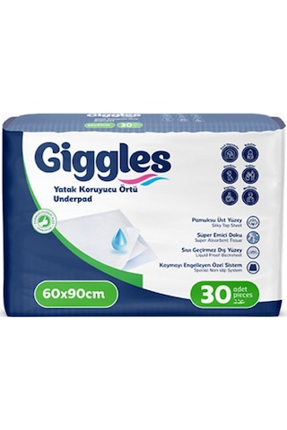 Giggles 60x90 Yatak Koruyucu Örtü 1 Paket 30adet