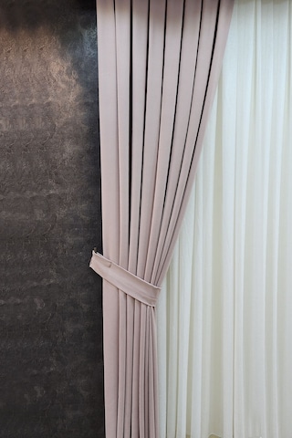 Mosso Fon Perde Düz Renk Pudra Pembe