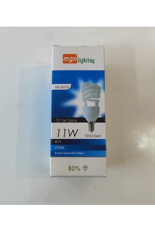 Mgn Lighting 11w E14 Duy Tasarruflu Ampul 2700k Sarı Işık T2 Yarı Spiral Sr 24010