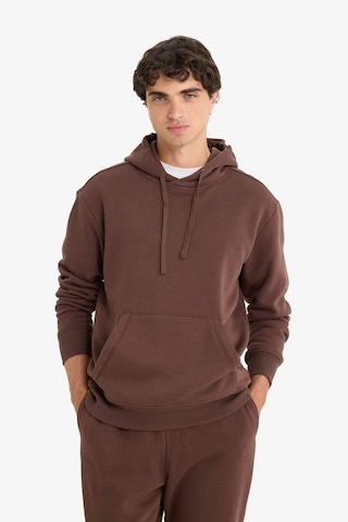 Defacto Regular Fit Kapüşonlu İçi Yumuşak Tüylü Kanguru Cepli Basic Düz Sweatshirt X8283az25aubn539 Kahve-bn539