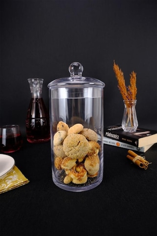 Digithome Tekli Cam Kapaklı Erzak Saklama Kabı Kavanoz Şeffaf 25,5 Cm Kv.sln.004 C1-1-288