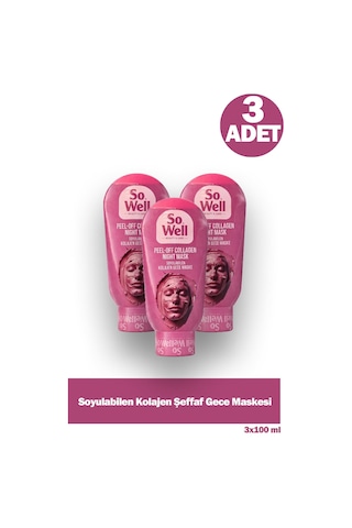 So Well Kolajen Gece Mask Soyulabilen Maske 100 Ml 3 Adet