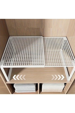 Willowhaven Beyaz Büyük Boy Katlanır Gardırop Düzenleyici Ayarlanabilir Raf