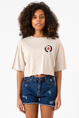 Ghost Of Tsushima Logo Bej Kadın Crop Tshirt Bej
