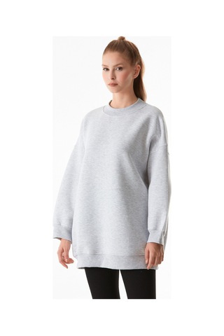 Fullamoda Basic Bisiklet Yaka Oversize Sweatshirt 25kgb4430207547-gri Gri