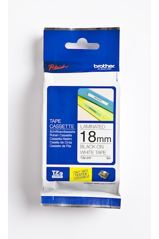 Brother P-Touch Tze-241 Tze-Tape 18 Mm Beyaz Üzerine Siyah Lamina