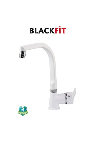 Beyaz Delta Eviye Bataryası Oynar Başlıklı Mutfak Bataryası Çift Su Girişli Mutfak Musluğu Çeşme Beyaz