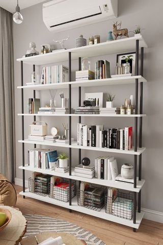 Çevir Kur 150 Cm Beyaz Kitaplık Beyaz