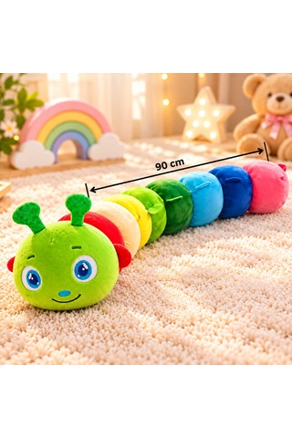 Tırtıl Peluş 90 Cm 02 - Çok Renkli