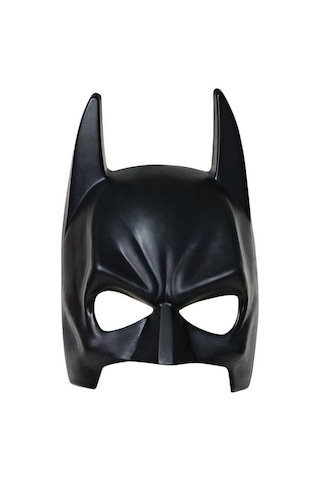 Siyah Renk Çocuk Boy Arkadan Lastikli Batman Maskesi Yarasa Adam