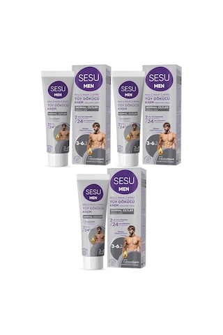 Sesu Tüy Dökücü Krem For Men 100ml 3 Lü Set