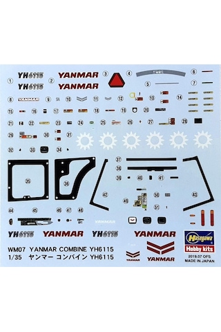 Hasegawa Wm07 66007 1/35 Ölçek Yanmar Yh6115 Biçer Döver Plastik Model Kiti