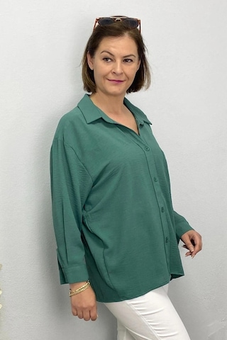 Mia Butik Kadın Mint Yeşili Ayrobin Gömlek Mint Yeşili