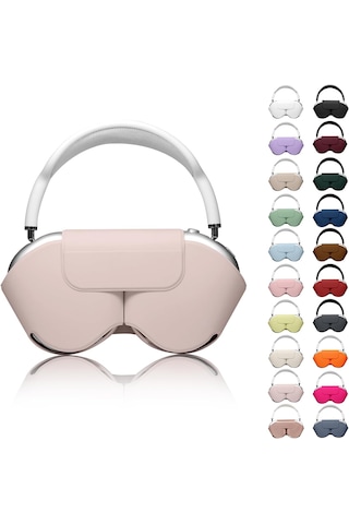Apple Uyumlu AirPods Max İle Uyumlu Koruyucu Kılıf, Pu Deri, Mıknatıslı Kapama, Sleep Mode Destekli, Çizilmez Toz Pembe