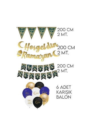 Ramazan Süsleme Seti Hoşgeldin Ramazan Yazısı 4'lü