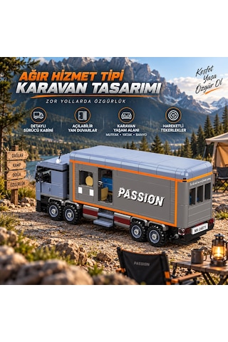 Mould King 24071 Ağır Hizmet Tipi Karavan Yapım Seti 615 Parça