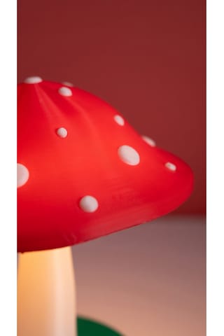 Dekoratif Mantar Gece Lambası - 3d Tasarım Estetik Oda Dekoru - Hediyelik Masa Lambası Mood Light Kırmızı