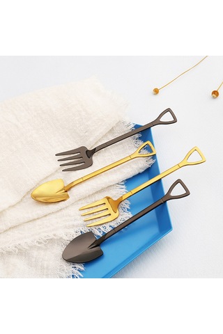 Kosona 304 Paslanmaz Çelik Dondurma Kasa Spoon, Ev/parti İçin Kreatif Çekirdekli, 12cm, El Yeme/çay Karıştırma Uygun, Titanium Rengi Diğer