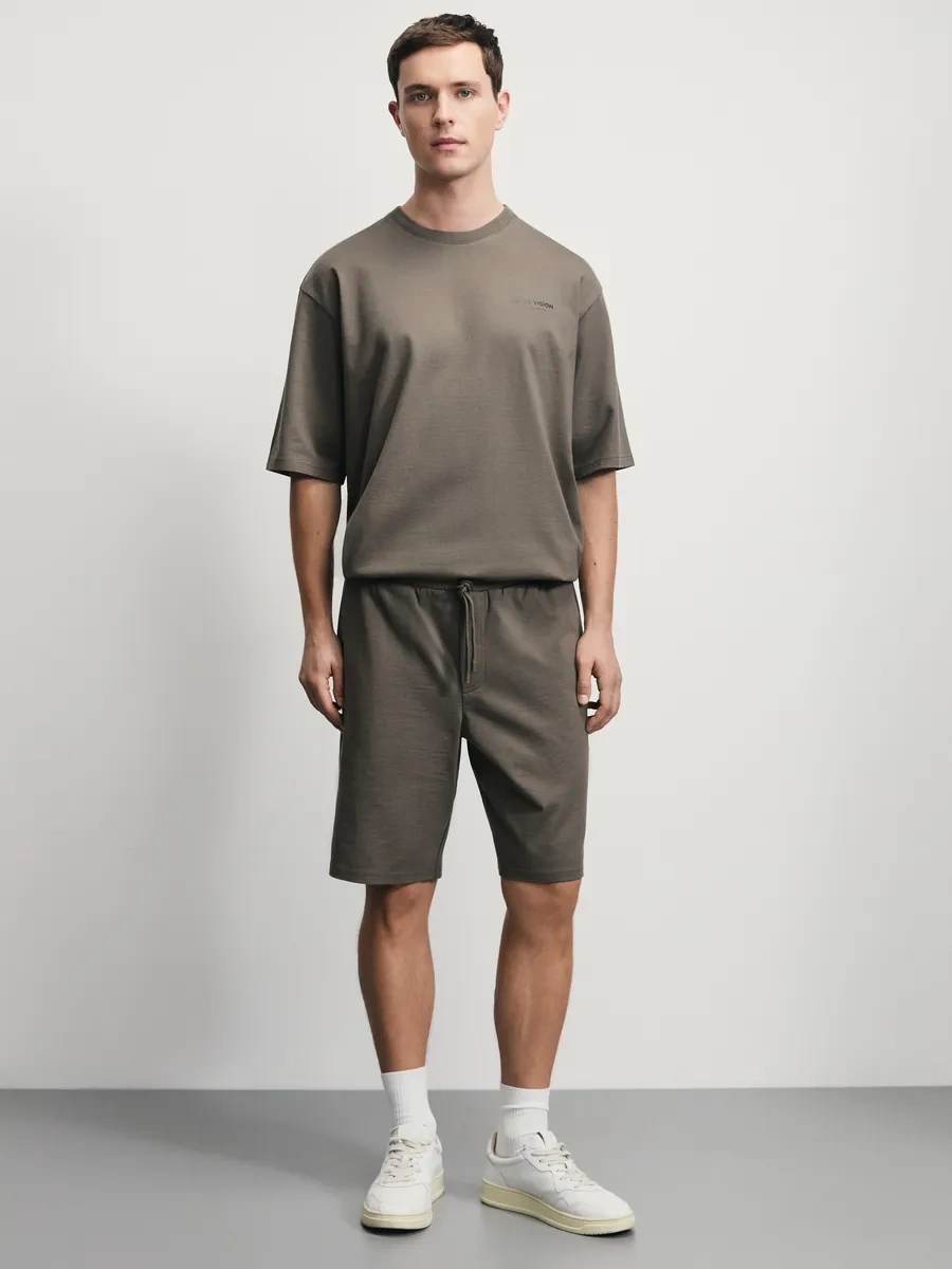 Zarına Yazılı Serbest Kesim Düz Tişört 418735231 Çikolata