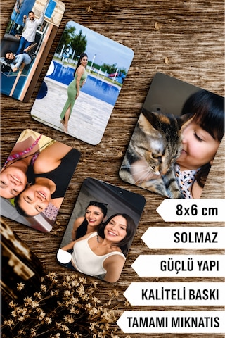 Sürpriz Hediyeli 30 Adet Kişiye Özel Fotoğraflı Resimli Buzdolabı Magneti 8x6 Cm