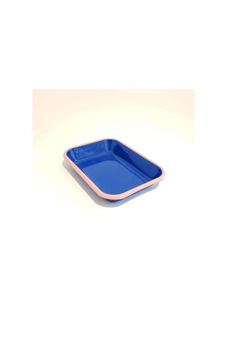 Emaye Meze Tabağı Kobalt Pembe 22 X 16 Cm Kobalt