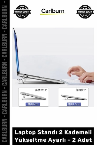 Özel Üretim Ergonomik Katlanabilir Plastik Kaymaz Laptop Standı 2 Kademeli Yükseltme Ayarlı 2 Adet