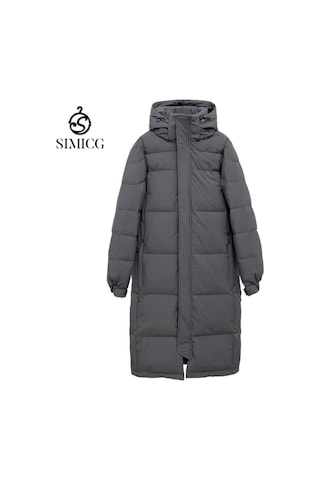 Yeni Kalınlaştırılmış Orta Boy Kaz Tüyü Mont Gri