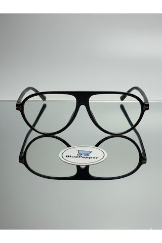 Zenit Modern Çerçeveli Gözlük Unisex Yuvarlak Stil Sahibi Mavi Işık Korumalı Camları Değişebilir Siyah