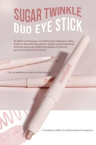 Çift Taraflı Işıltılı Kalem Far Perıpera Sugar Twinkle Duo Eye Stick 03 Glimmering Pink 03