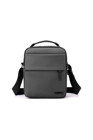 Açık Gri Çapraz Kol Taşıma Faturası Omuz Çantası Su Geçirmez Rahat Basit Omuz Çantası Trendy Erkek Çantası Açık Gri