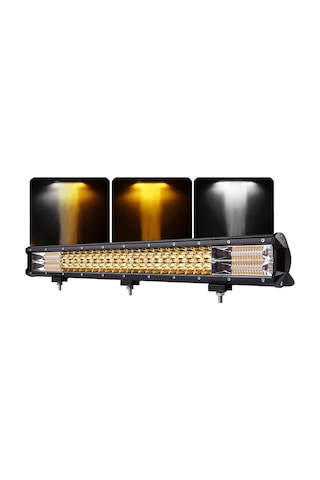 Cree Led Beyaz Turuncu 108 Cm Flaş Çakar Projektör Işık Çubuğu 5 Mod Off Road Spot Sel Kombo Delici Yayıcı Çalışma Lambası Pod Araç Kaput Tampon Tavan