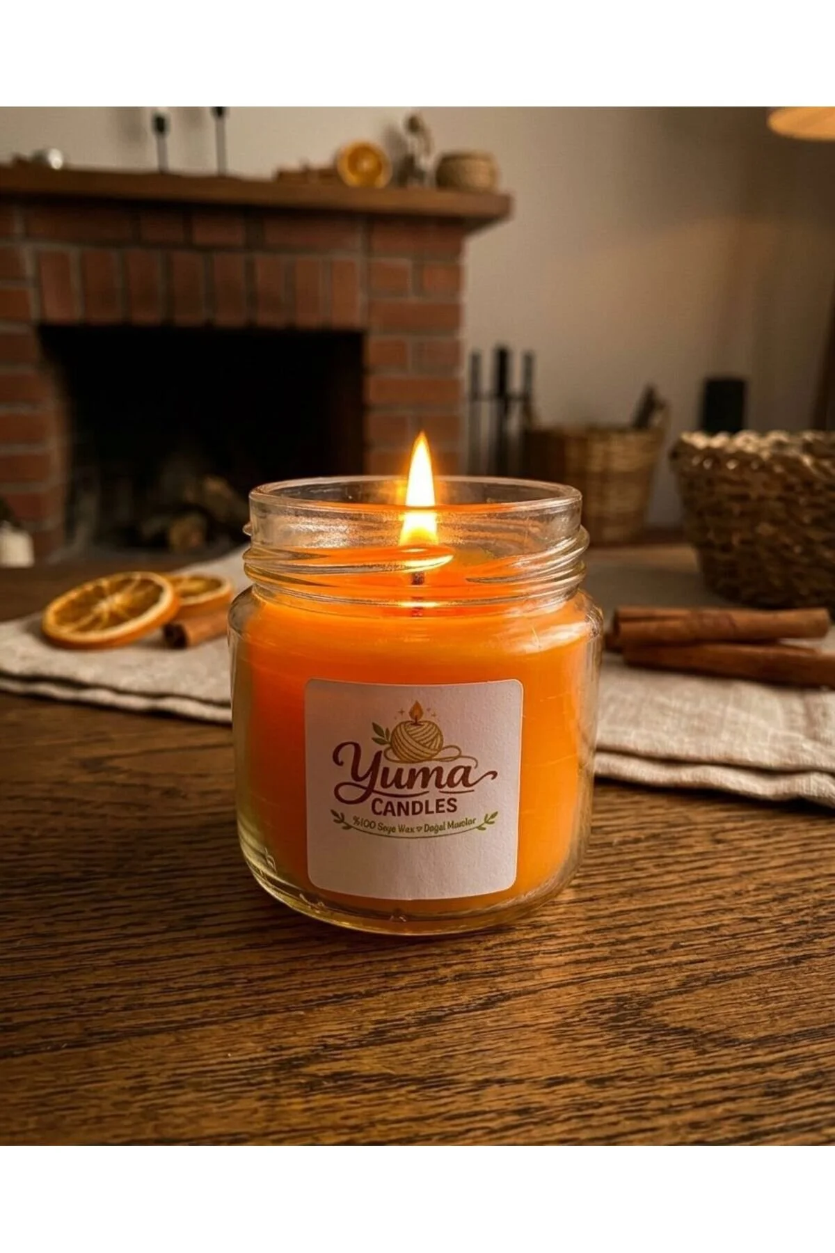 Mandalina Limon Ve Çam Kokulu Doğal %100 Soya Wax 100cc Kapaklı Cam Kavanoz Mum Turuncu Mandalina Limon Ve Çam Kokulu Doğal %100 Soya Wax 100cc Kapaklı Cam Kavanoz Mum Turuncu