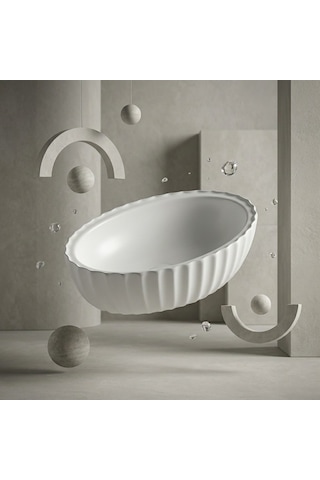 Ey-4770mb Mat Beyaz Tezgah Üstü Lavabo