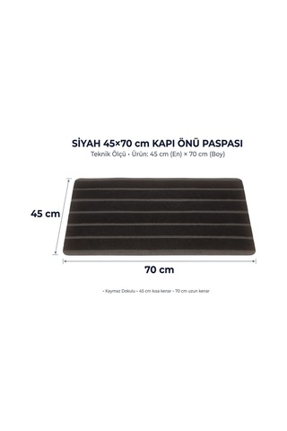 Delta Cc006a Kaymaz Taban Siyah Desenli Nem Alıcı Toz Alıcı Kapı Önü Paspası Uv Dayanıklı 45x70