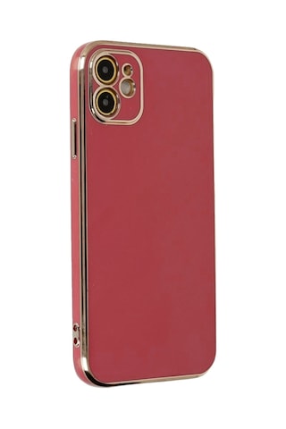 Apple Uyumlu iPhone 11 Kılıf Luxury Seri Kamera Korumalı Silikon Kapak Kırmızı