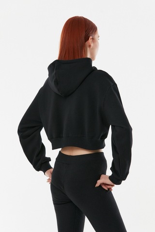 Fullamoda California Baskılı Kapüşonlu Sweatshirt- Siyah 24KGB890188587-Siyah