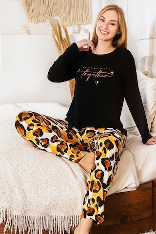 Remsa Kadın Leopar Desen Saphire Pijama Takımı 0466 Siyah03 Siyah03