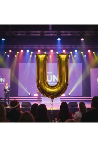 Runaway U Harf Folyo Balon 1m Parti Ve Vitrin Çok Renkli