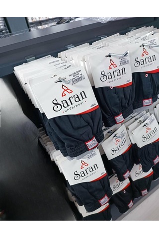 Saran Erkek Havlu Bel Pamuk'lu Boxer 3104 - 10 Adet Siyah